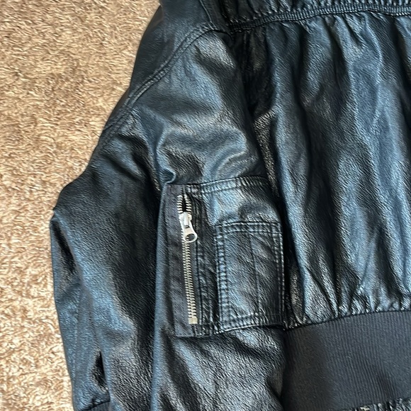 Free People Snap Out of It Vegan Leather Bomber Jacket XS - Picture 9 of 11